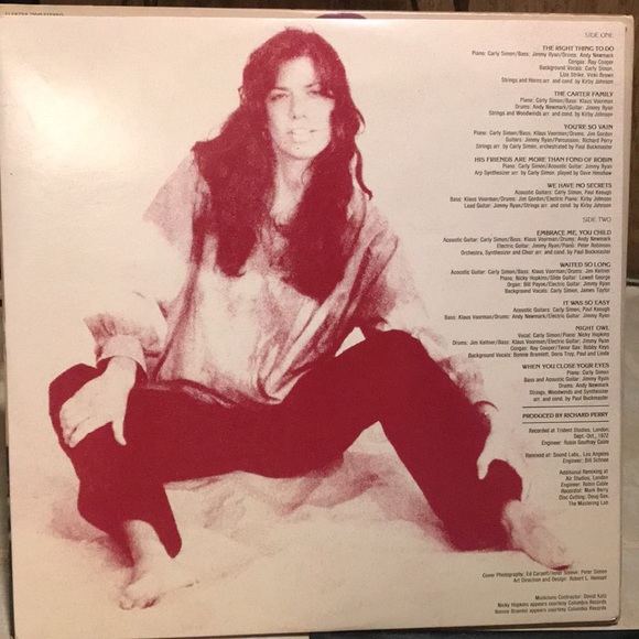 CARLY SIMON NO SECRETS - Picture 7 of 13